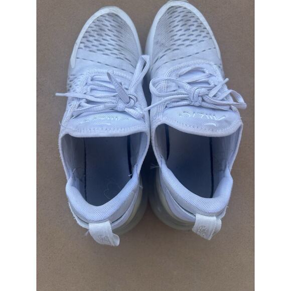 Size 6Y - Nike Air Max 270 (GS) White/White -Metal Silver Sneaker 943345-103 - Picture 4 of 6